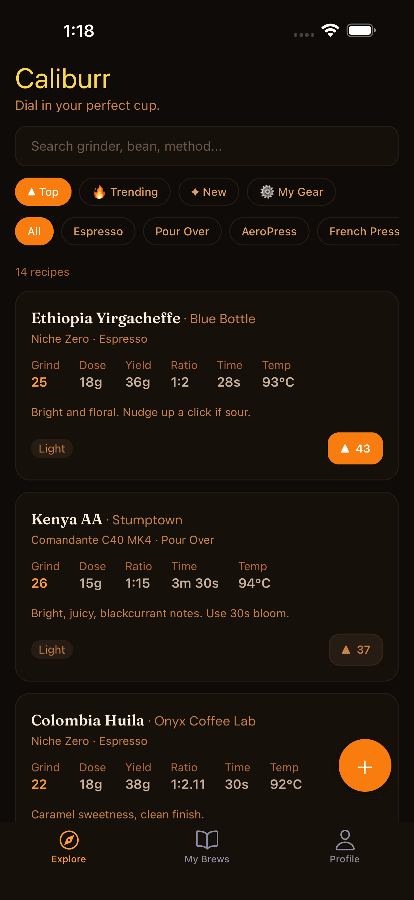 Caliburr — An app for dialing in your coffee